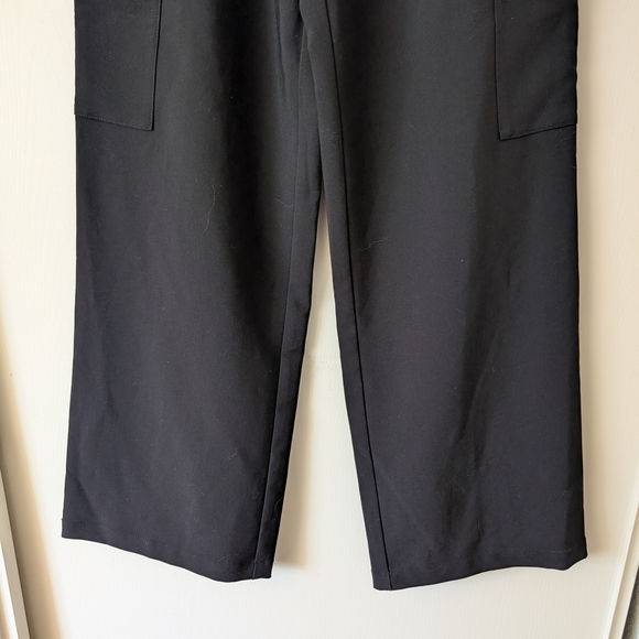 Pistola Womens Small NWT Wide Leg Cargo Pants Black Contemporary Preppy Academia - Picture 2 of 8